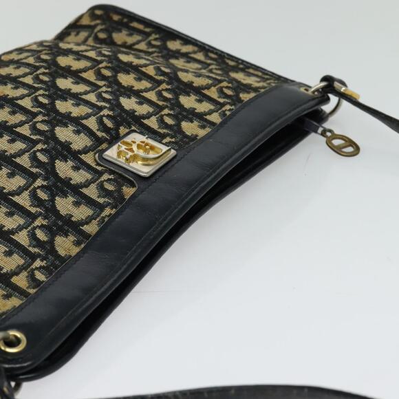 DIOR Trotter Canvas Shoulder Bag Navy Gold - Picture 6 of 11